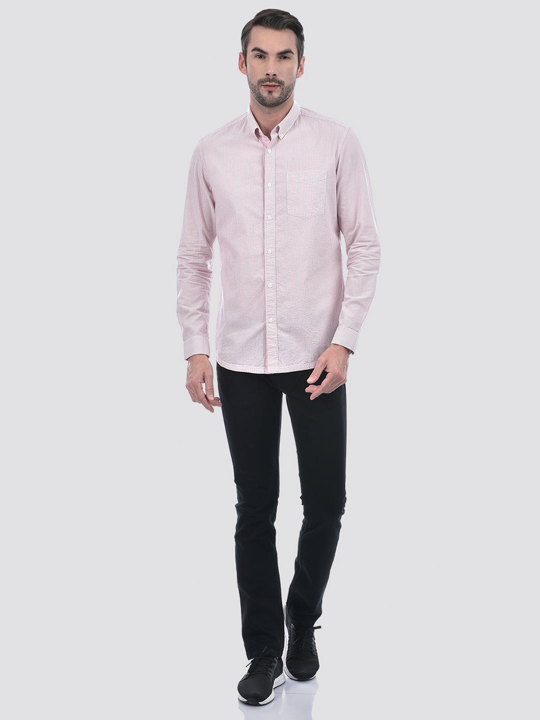 Numero Uno Men Textured Pink Shirt